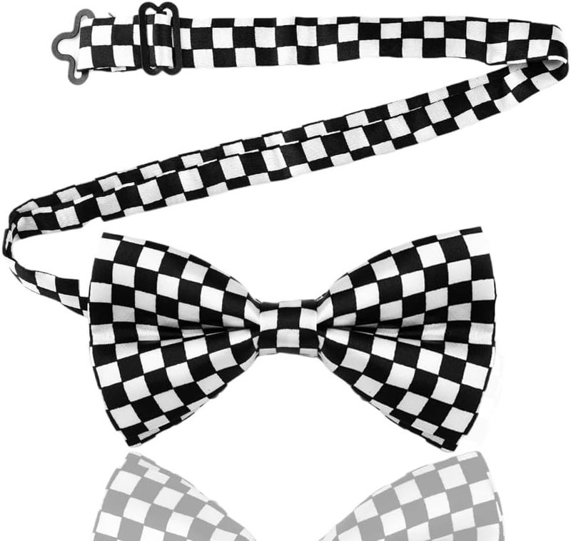 Sdopbinbin Checkered Bow Tie for Men Leopard Bowtie for Mens Dogs Cats Bowtie Cosplay Halloween Bow Ties for Men Women - Image 2
